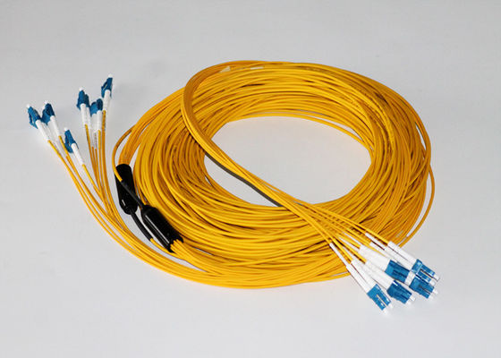 LC UPC To LC UPC Fiber Optic Breakout Cable Singlemode 12 Cores 9 125um PVC Sheath