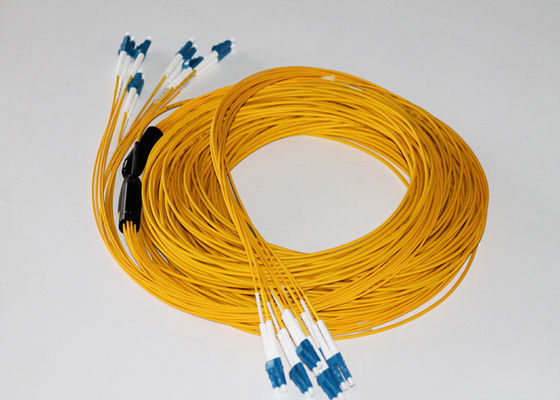 LC UPC To LC UPC Fiber Optic Breakout Cable Singlemode 12 Cores 9 125um PVC Sheath